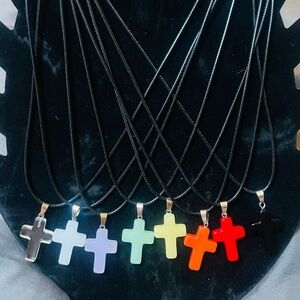 Colorful Cross Pendant Necklaces